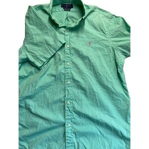 Ralph Lauren Short Sleeve Shirt Twill‎  mint green preppy Lightweight Logo Pony